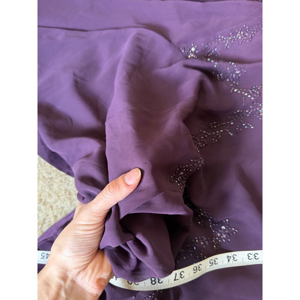 Vintage Y2K 90s David's Bridal Purple Beaded Whimsigoth Dress - Picture 12 of 15